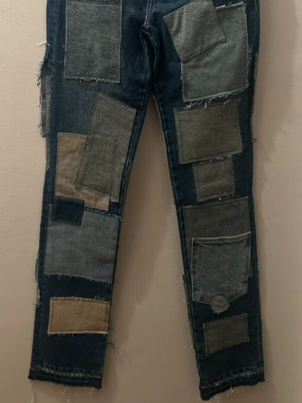 We The Free Free People Bare With Me Patchwork Straight Leg Denim Jeans - Picture 10 of 16
